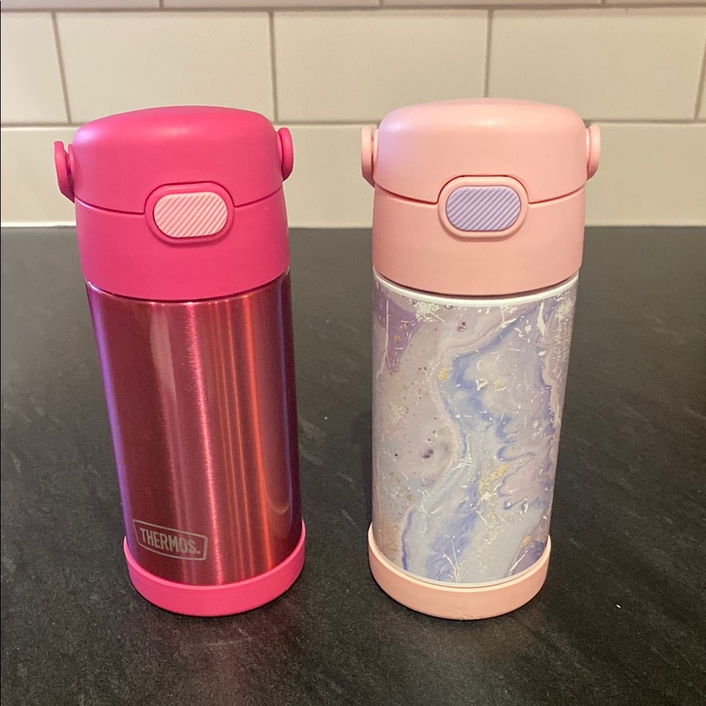 Thermos Pink and Marble Water Bottles